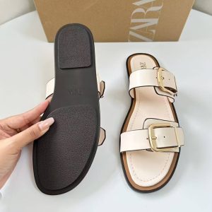 ZA High Heels Women's 2025 Spring/Summer New Toe Fashion Sandals Thin Heel Belt Buckle Pointed Toe Back Hollow Shoes – Image 4