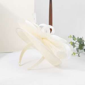 2025 Linglong Spring and Summer New Headwear, British Banquet Celebrity Hair Ornaments, Filipino Hemp Feather Fashion and Elegant Headband – Image 4