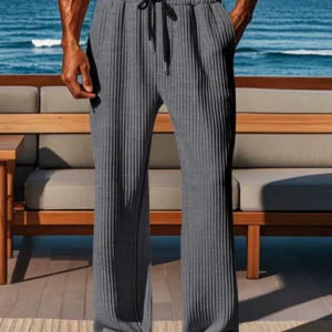 2025 New Spring and Autumn Men's Vertical Stripe Casual Sports Fashion Slim Pants Men's trousers – Image 3