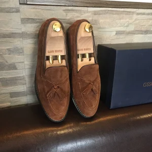 Summer suede cowhide men's loafers casual fringed men's shoes casual leather shoes beanie shoes vintage gaze – Image 6