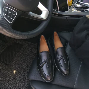 Casual men's shoes tassel loafers low top versatile english men's shoes gentleman leather shoes men's british men's shoes low top – Image 4