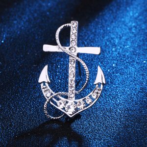 European and American Navy Sailboat Anchor Brooch Men's Wild Suit Women's Decorative Pin Jacket Personality with Corsage Factory Wholesale – Image 3