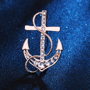 European and American Navy Sailboat Anchor Brooch Men's Wild Suit Women's Decorative Pin Jacket Personality with Corsage Factory Wholesale – Image 4