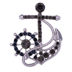 European and American fashion boat anchor rudder brooch men's navy resort style pin suit jacket accessories factory direct sales – Image 5