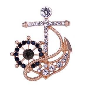 European and American fashion boat anchor rudder brooch men's navy resort style pin suit jacket accessories factory direct sales – Image 6