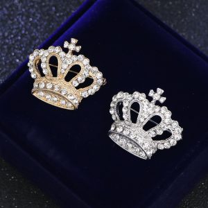 Korean version of creative models full diamond crown temperament brooch plating alloy jewelry accessories trend brooch custom wholesale – Image 5