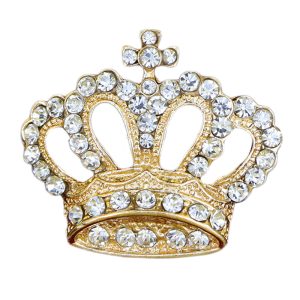 Korean version of creative models full diamond crown temperament brooch plating alloy jewelry accessories trend brooch custom wholesale – Image 4