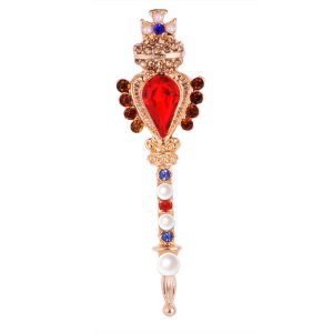 Spring Hot Selling European and American Fashion Retro Baroque Crown Cross Small Magic Wand Brooch – Image 4