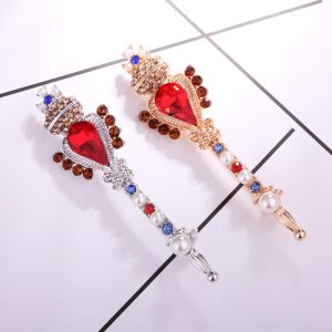 Spring Hot Selling European and American Fashion Retro Baroque Crown Cross Small Magic Wand Brooch – Image 3