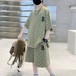 Boys' summer suit 2025 new Zhongda children's summer personalized letter short-sleeved T-shirt two-piece set trendy children's clothing 8 – Image 3