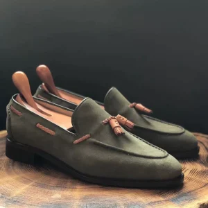 Its breathable young and middle-aged lassophiles, genuine leather, cow suede, casual boat shoes, handmade custom men's single shoes – Image 3