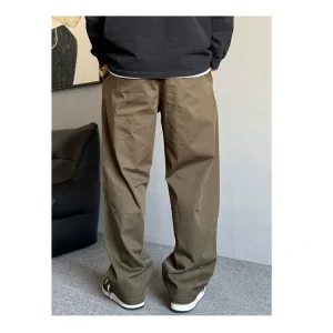 Spring and autumn American ruffian handsome slacks, khaki cargo pants, men's straight leg, loose and versatile, commuter wide-leg long pants – Image 7
