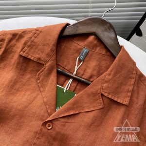 Love the Cuban collar! Hong Kong style retro summer washed linen cotton loose short-sleeved shirt men's ins trend – Image 4