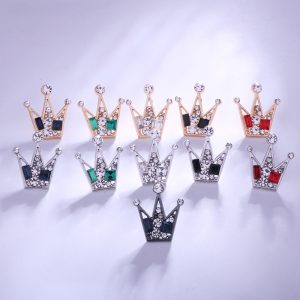 Korean version of the small crown pin men's suit brooch brooch accessories pin buckle shirt collar buckle crystal collar flower collar clip – Image 5