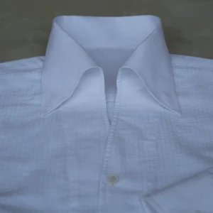 Summer seersucker one-piece collar shirt men's long-sleeved thin shell button Italian style casual handmade shirt – Image 3
