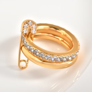 European and American cross-border high-end layered diamond-set gold winding ring unique design – Image 7