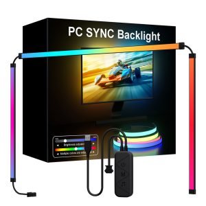 Light and shadow RGB ambient lights, e-sports room decoration, computer background light strips, monitor screens, synchronous light strips – Image 5