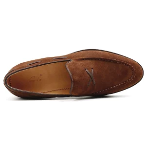 Its Icie round toe casual leather shoes men's Korean version of the British young and middle-aged trendy leather breathable Loafer slip-on boat shoes – Image 3