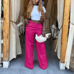 European and American autumn new slacks women's cross-border casual wide-leg fashion temperament trousers women's amazon wholesale – Image 3