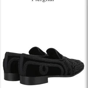 Handmade custom Chinese knots, appliers, embroidered stitching, rhinestones, one-footed men's loafers, luxury velvet red shoes – Image 5