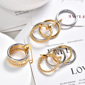 New multi-layer stacking rings, titanium steel non-fading rings, cross-border explosive jewelry, high-end stainless steel rings – Image 4