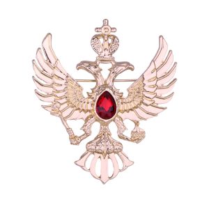Russian double-headed eagle badge domineering animal crown eagle brooch men's suit coat pin Aliexpress foreign trade bra – Image 5
