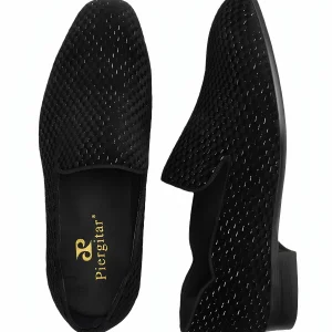 Italian CL embossed velvet men's loafers with urban charm style classic slip-on red sole loafers – Image 4