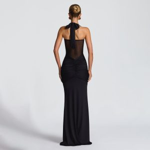 2025 European and American style temperament long skirt mesh fishtail streamer pure desire vest skirt slim hip wrapping dress – Image 5