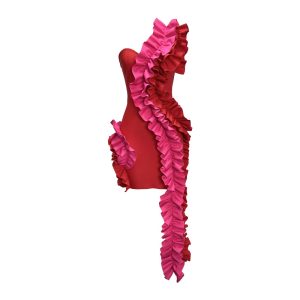 Foreign Trade Bandage Dress Evening Dress Folded Side Birthday Party Party Dress – Image 5