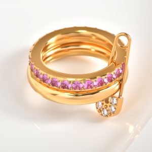 European and American cross-border high-end layered diamond-set gold winding ring unique design – Image 6