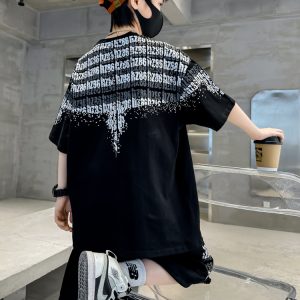 Children's Children's Summer Ruffian Short Sleeve T-Shirt Set 2025 New Medium and Large Children's Summer Thin Two-Piece Summer Dress 8 – Image 4