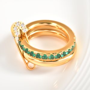 European and American cross-border high-end layered diamond-set gold winding ring unique design – Image 5