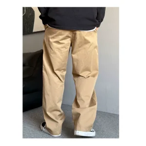 Spring and autumn American ruffian handsome slacks, khaki cargo pants, men's straight leg, loose and versatile, commuter wide-leg long pants – Image 5