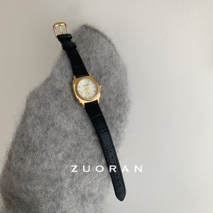ZUORAN natural fritillary square light luxury high-end leather temperament women's quartz watch cross-border – Image 3