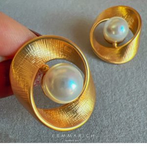 Vintage Vintage metal 925 silver needle earrings stud earrings design sense circle twist twist pearl earrings earrings – Image 4
