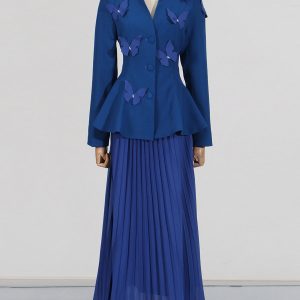 New Suit Elegant Commuting Versatile Loose Three-dimensional Flower Ruffle Long Sleeve Skirt Set – Image 3