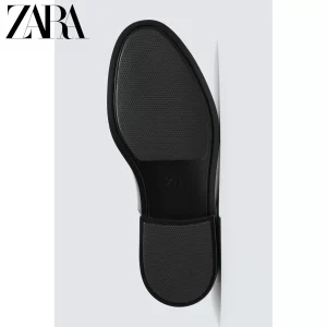 ZARA2025 Winter New Men's Shoes Patent Leather Effect Pointed Toe Derby Style Dress Shoes – Image 4