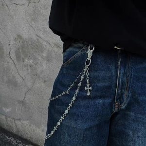 New Metal Cross Waist Chain Men's Accessories Y2K Retro European and American Punk Cool Pants Chain Women's Bag Chain Hip Hop High Street – Image 3