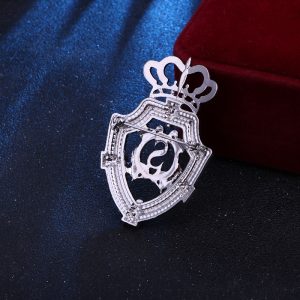 European and American personality crown brooch men's domineering shield badge tide letter S pin trench coat coat accessories corsage – Image 4