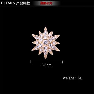 New Hot Selling High-end Men's Brooch Full Diamond Hexagram Star Flower Shirt Collar Button Pin Personalized Suit Badge Wholesale – Image 5