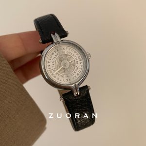 ZUORAN anti-vintage style high-end retro fashion design sense live sale foreign trade leather ladies watch – Image 4