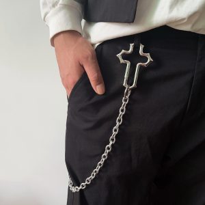 Cross-border Viper elements, retro heavy industry trouser chains, cross waist chains, metal keychains, niche high-end bag pendants – Image 3