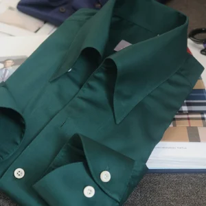 High-end Italian one-neck men's blouse Naples long-sleeved slim shirt Haute couture handmade chicken claw buttons – Image 4