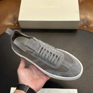new handmade leather knitted board shoes breathable flying mesh shoes – Image 6