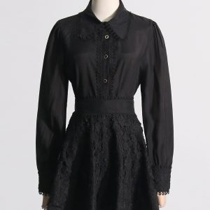 Korean version of gentle style 2025 new single-breasted shirt small fringed skirt high-end fashion suit – Image 3