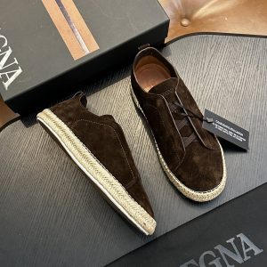 Johnny Loafers Men's Genuine Leather Breathable Fashion Brand Straw Hemp Rope Sole British Casual Sneakers Men's – Image 3