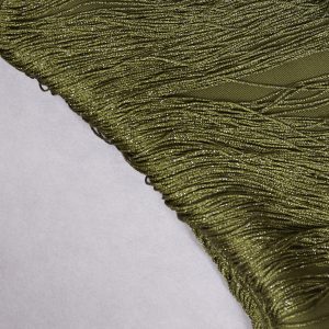 High-end two-piece suit women's summer new sleeveless turtleneck fringed patchwork top satin skirt set – Image 5