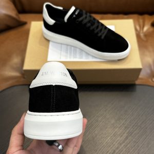 JM leather casual white shoes men's shoes lace-up suede W family board shoes for men – Image 4