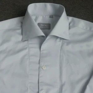 Four Seasons Italian cotton one-collar Neapolitan shirt men's business casual high-end Ruthai mercerized cotton shirt – Image 5
