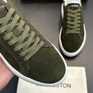 JM leather casual white shoes men's shoes lace-up suede W family board shoes for men – Image 6